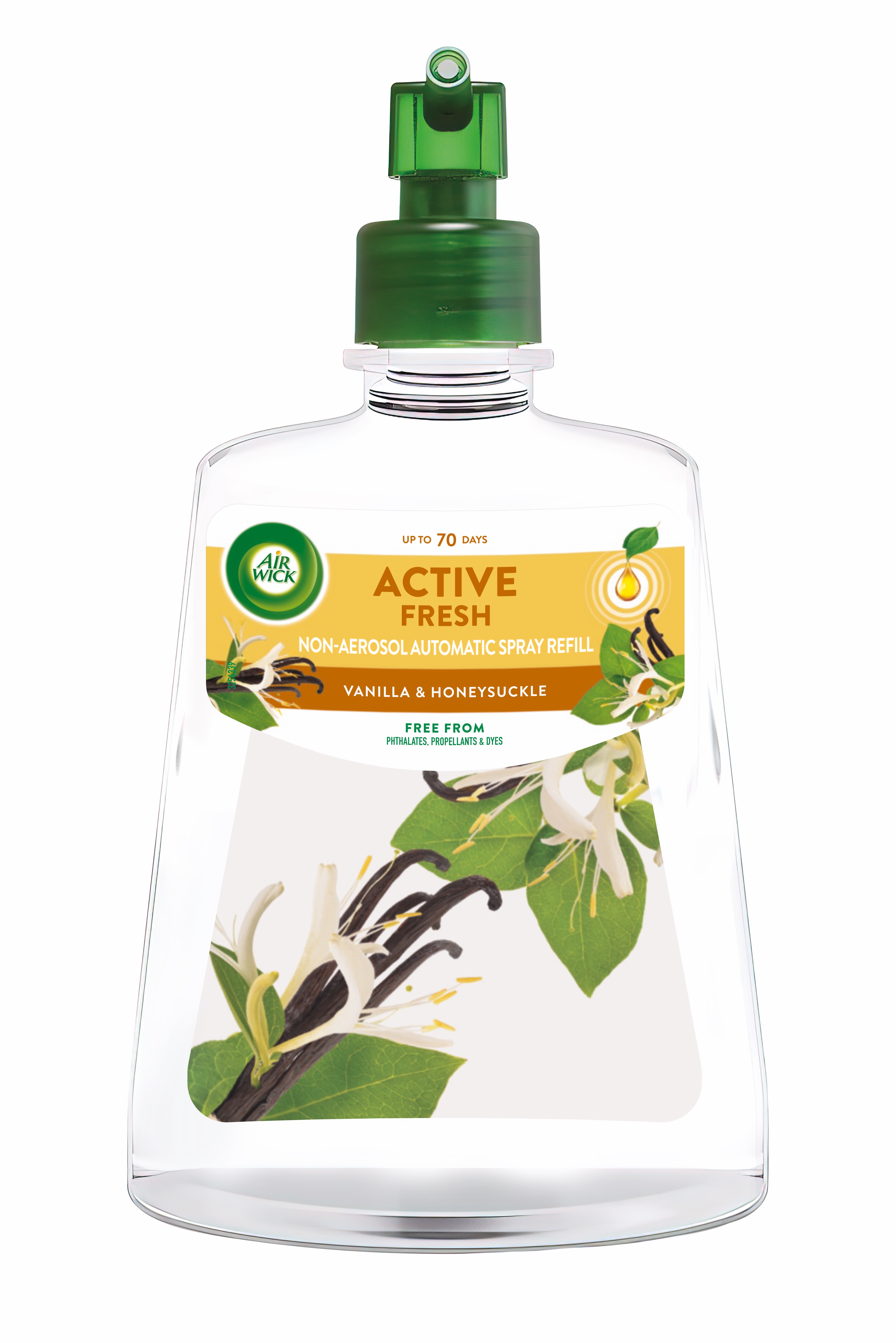 Active fresh náplň na vodnej báze do automatického difuzéra - vanilka & zimolez